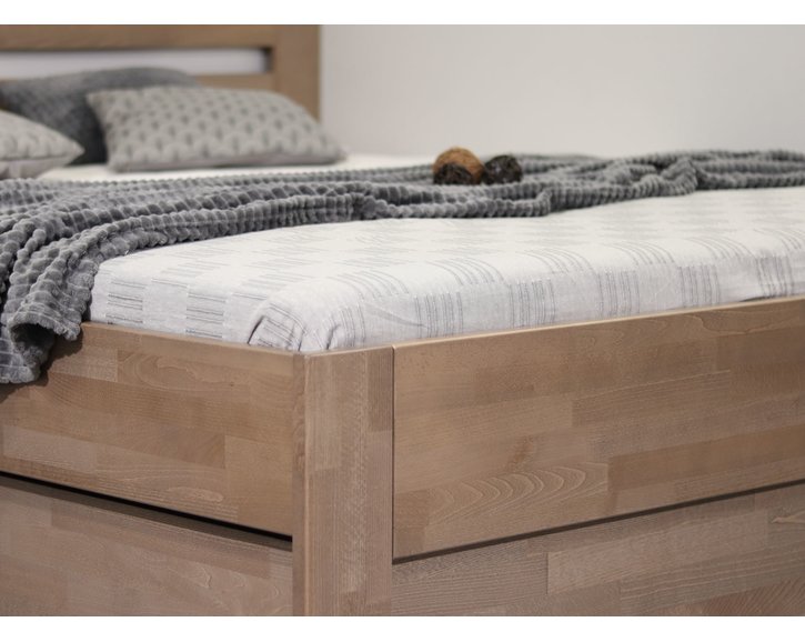 Zvýšená postel s úložným prostorem ANTONIO, 140x200, masiv buk