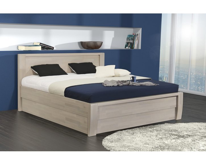 Masivní postel s úložným prostorem ERIKA senior, jádrový masiv buk Masivní postel s úložným prostorem ERIKA senior, jádrový masiv buk