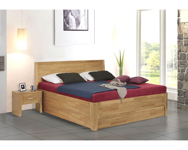 Postel s úložným prostorem Nina, 160x200, 180x200, masiv buk Postel s úložným prostorem Nina, 160x200, 180x200, masiv buk
