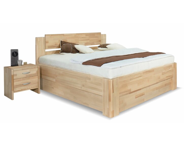 Postel s úložným prostorem Nora, 160x200, 180x200, masiv buk Postel s úložným prostorem Nora, 160x200, 180x200, masiv buk