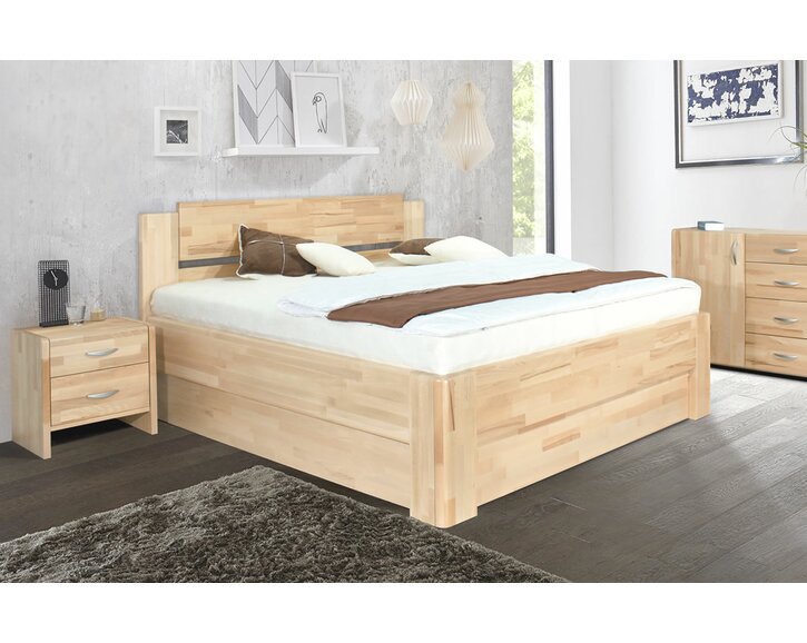 Postel s úložným prostorem Nora, 160x200, 180x200, masiv buk Postel s úložným prostorem Nora, 160x200, 180x200, masiv buk