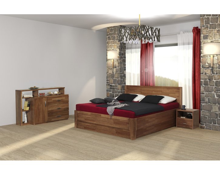 Postel s úložným prostorem Nina, 160x200, 180x200, masiv buk Postel s úložným prostorem Nina, 160x200, 180x200, masiv buk