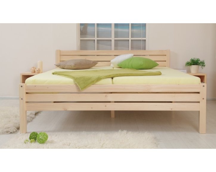 Zvýšené dvoulůžko KARLA senior 180x200cm, masiv smrk