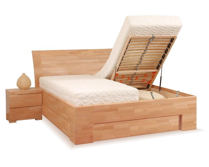 Manželská postel s úložným prostorem z masivu SOFIA F118/F139 Manželská postel s úložným prostorem z masivu SOFIA F118/F139