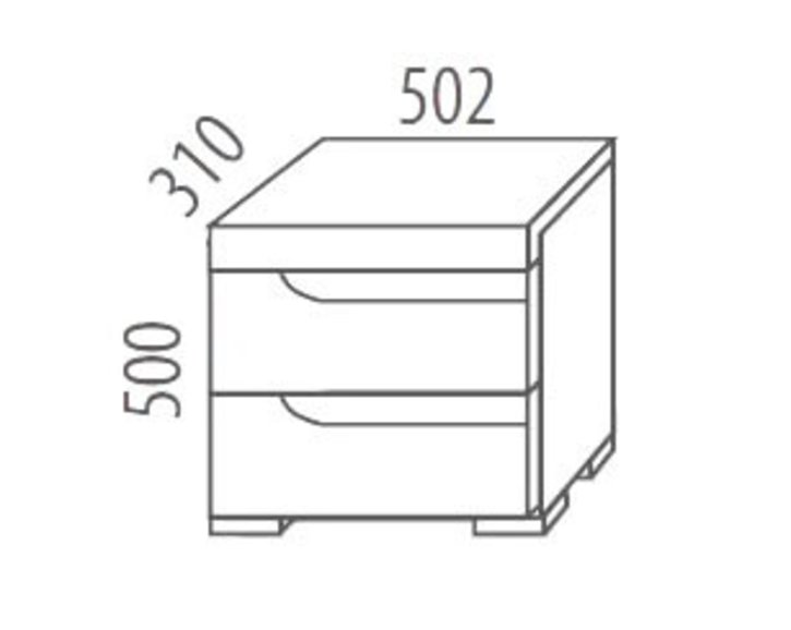 Nočný stolík z masívu, 2-zásuvkový F133, masív buk