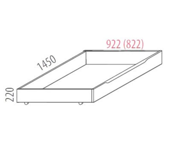 Šuplík pod postel F134, masiv buk