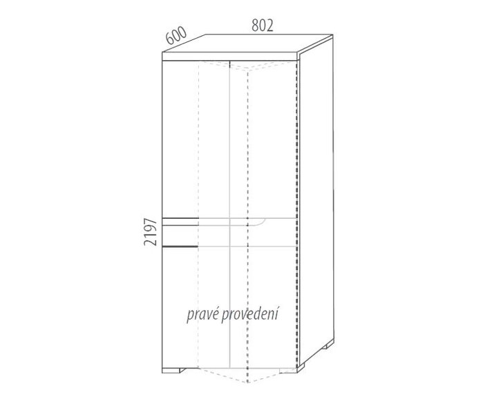 Šatní skříň - policová F155, masiv buk Šatní skříň - policová F155, masiv buk