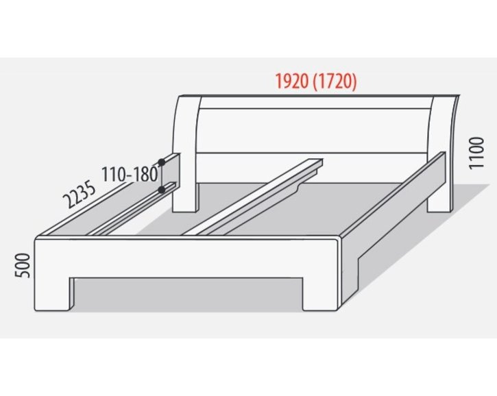 Manželská postel s úložným prostorem z masivu SOFIA F118/F139 Manželská postel s úložným prostorem z masivu SOFIA F118/F139