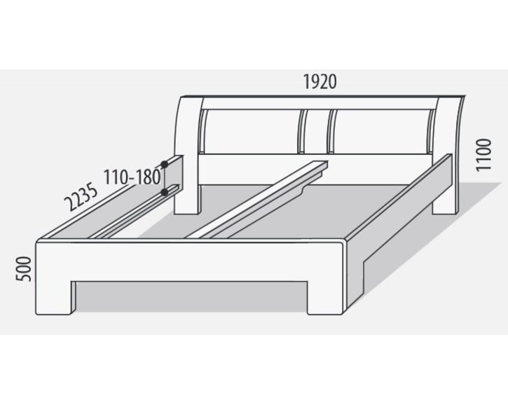 Manželská postel z masivu SOFIA F113