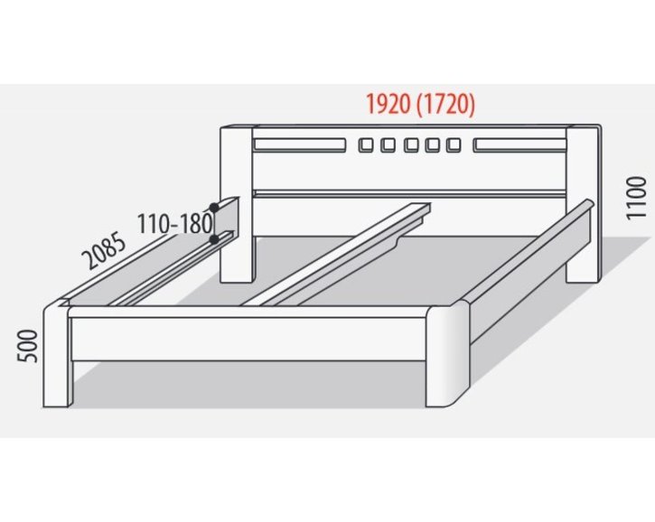 Manželská postel z masivu FLORENCIA F119