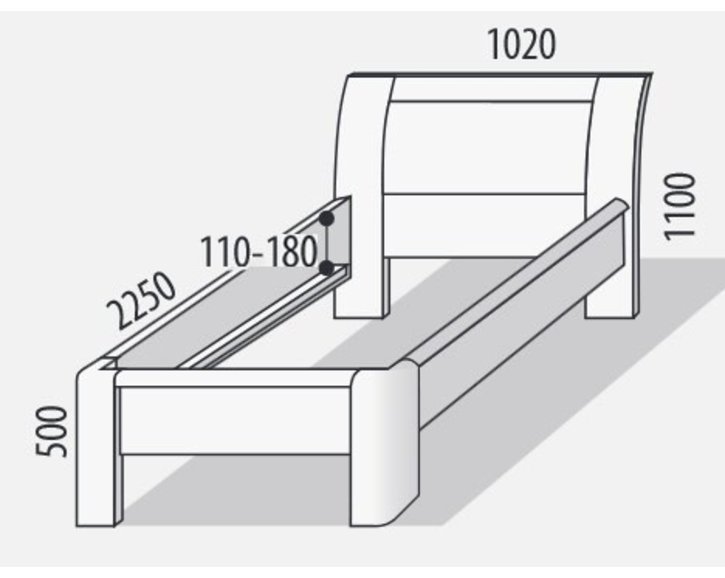 Postel jednolůžko FLORENCIA F103, 90x200cm, masív buk Postel jednolůžko FLORENCIA F103, 90x200cm, masív buk