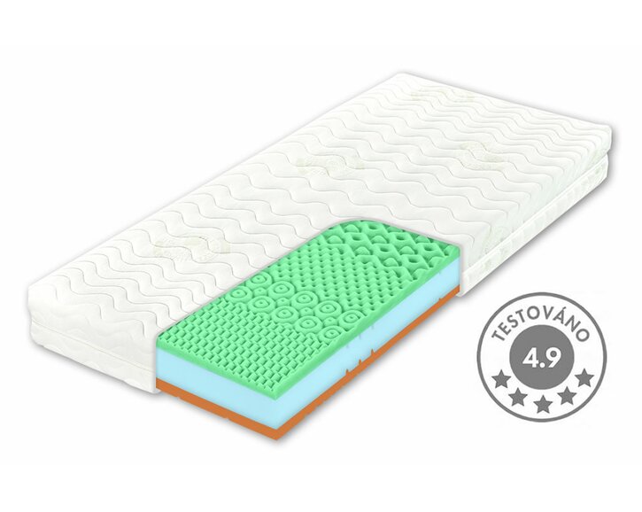 Zdravotní matrace BEZVA BINGO SOFT, líná pěna, 20cm, 140x200cm, 130kg
