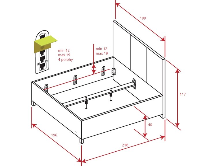 korpus postele Honora korpus postele Honora