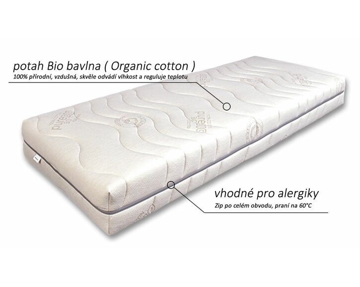 Potah - Středně tuhá přírodní matrace HORSE Bio