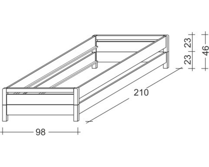 Rozkládací postel KONNY 90x200, masiv smrk