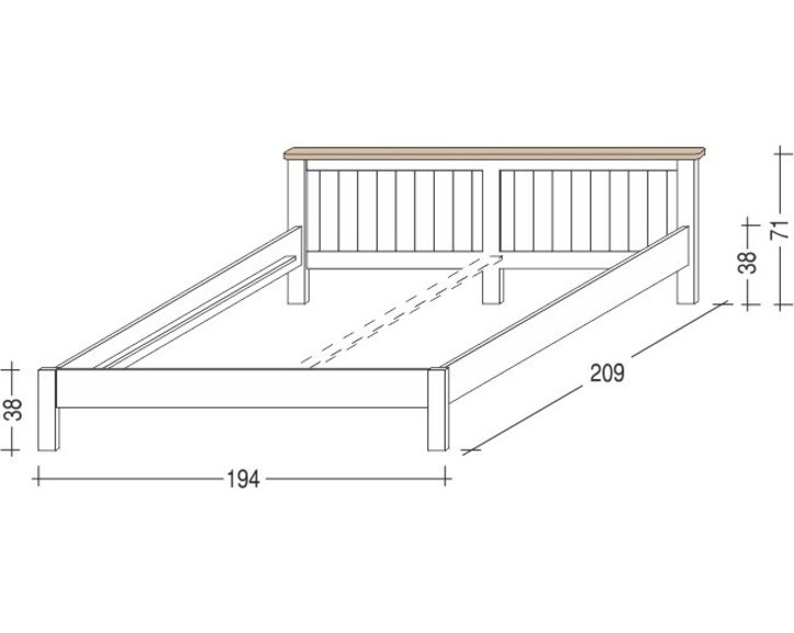 Postel z masivu ANNY 238, 180x200,  masiv smrk