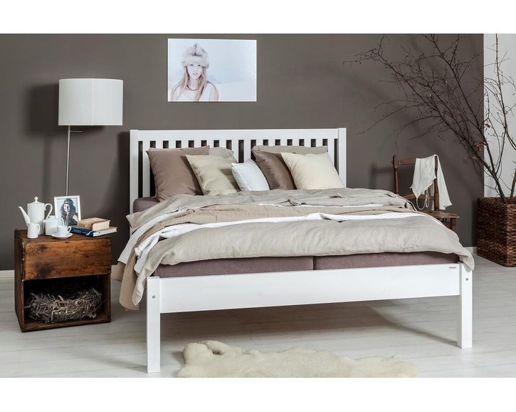 Zvýšená postel SALGA, 180x200,  masiv smrk