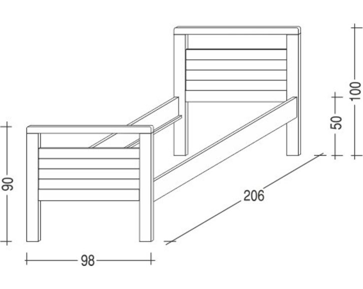 Postel z masivu Theo I. -Pečovatelská, 90x200,  masiv smrk Postel z masivu Theo I. -Pečovatelská, 90x200,  masiv smrk