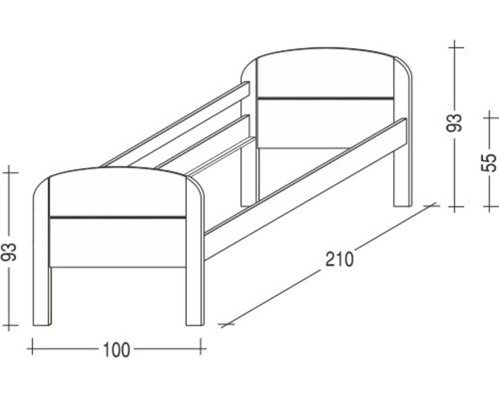 Postel z masivu Berghen-Pečovatelská, 90x200,  masiv smrk