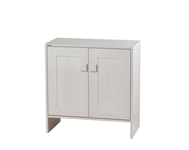 Komoda Sendy 161/162 - dvířková, masiv smrk, bílá Komoda Sendy 161/162 - dvířková, masiv smrk, bílá