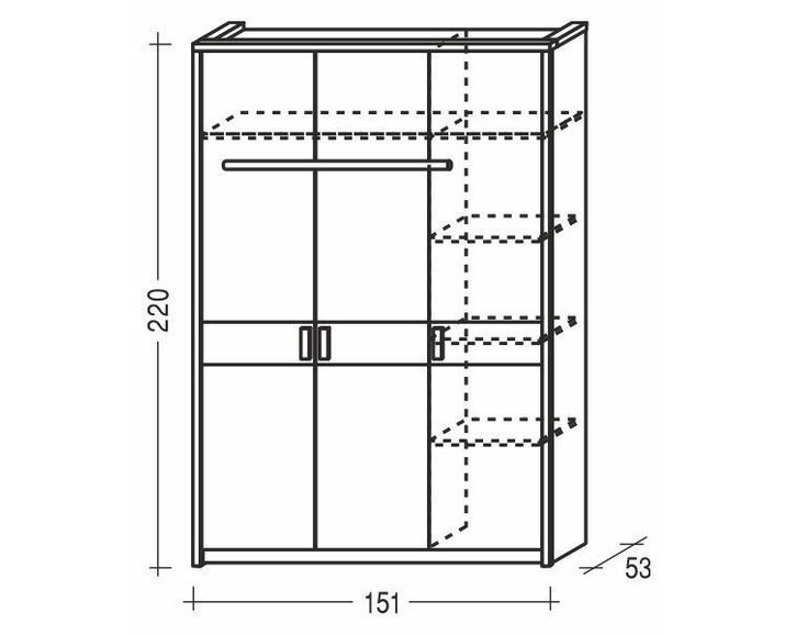 Šatní skříň ENNA 3D F0073/B, buk cink+lamino