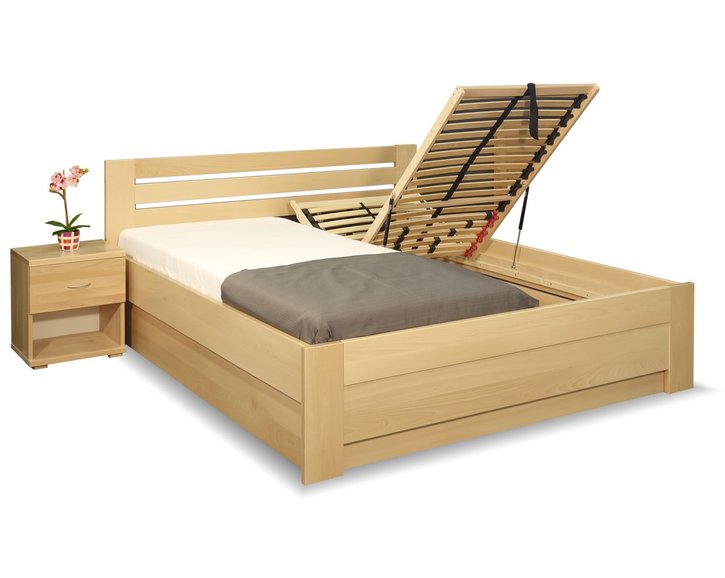 Zvýšená postel s úložným prostorem Rita, 160x200, 180x200, masiv buk Zvýšená postel s úložným prostorem Rita, 160x200, 180x200, masiv buk