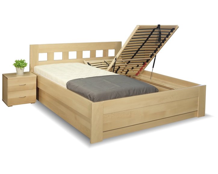 Zvýšená postel s úložným prostorem Rocco, 160x200, 180x200, masiv buk Zvýšená postel s úložným prostorem Rocco, 160x200, 180x200, masiv buk