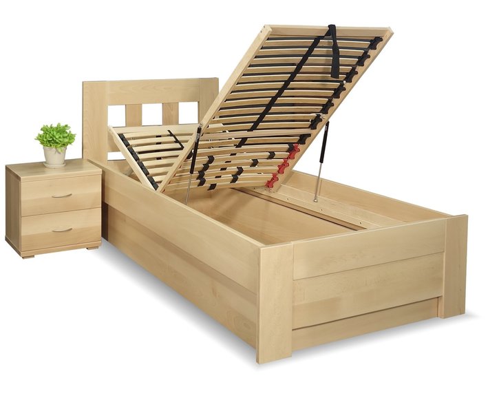 Zvýšená postel s úložným prostorem Rocco, 90x200, 80x200, masiv buk Zvýšená postel s úložným prostorem Rocco, 90x200, 80x200, masiv buk