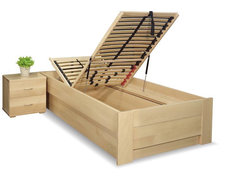 Zvýšená válenda s úložným prostorem Rocco, 90x200, 80x200, masiv buk Zvýšená válenda s úložným prostorem Rocco, 90x200, 80x200, masiv buk