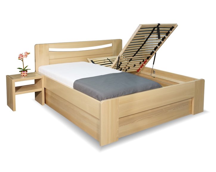 Postel s úložným prostorem Carmen, 160x200, 180x200, masiv buk Postel s úložným prostorem Carmen, 160x200, 180x200, masiv buk