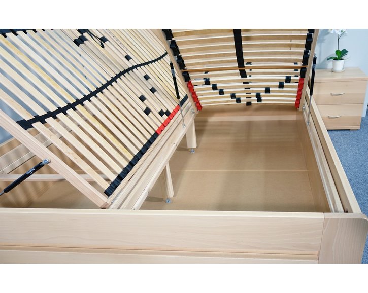 Postel z masivu s úložným prostorem Justina, 140x200, masiv buk Postel z masivu s úložným prostorem Justina, 140x200, masiv buk