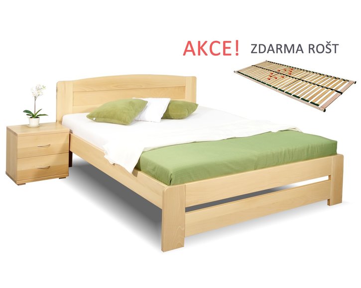 Postel s roštem Justina,120x200cm, 140x200cm, masiv buk Postel s roštem Justina,120x200cm, 140x200cm, masiv buk