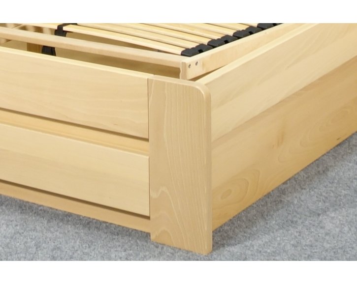 Postel z masivu s úložným prostorem Justina, 90x200, masiv buk
