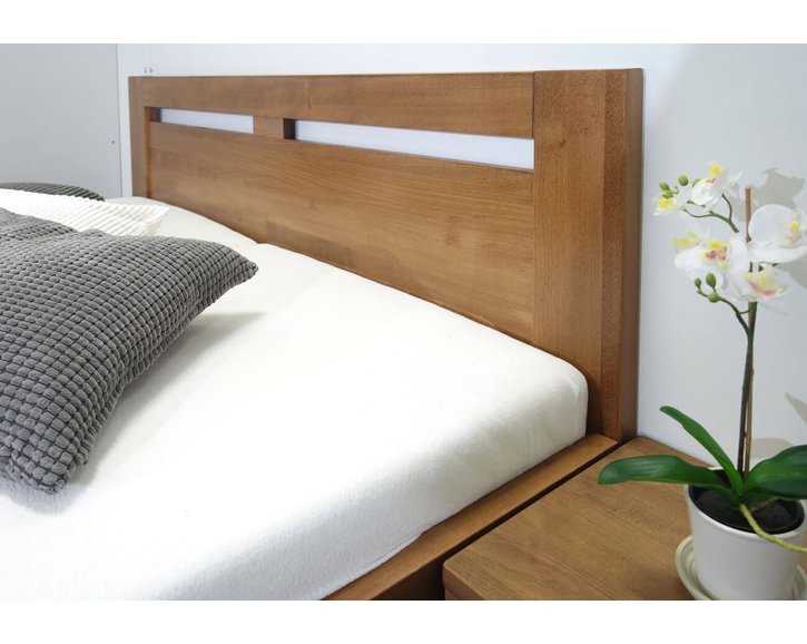 Zvýšená postel dvoulůžko s úložným prostorem HERKULES, masiv buk