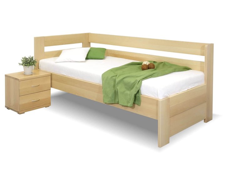 Rohová zvýšená postel Valentin-Levá, 80x200, 90x200 cm, masiv buk Rohová zvýšená postel Valentin-Levá, 80x200, 90x200 cm, masiv buk