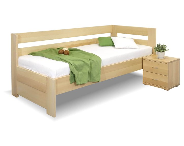 Rohová zvýšená postel Valentin-Pravá, 80x200, 90x200 cm, masiv buk Rohová zvýšená postel Valentin-Pravá, 80x200, 90x200 cm, masiv buk