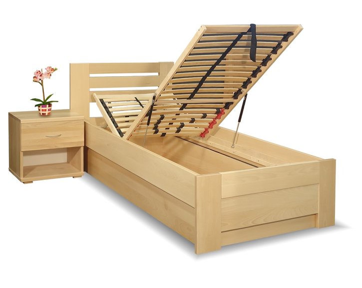 Zvýšená postel s úložným prostorem Rita, 90x220, masiv buk Zvýšená postel s úložným prostorem Rita, 90x220, masiv buk