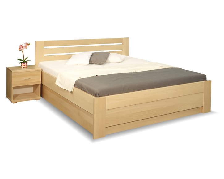 Zvýšená postel s úložným prostorem Rita, 160x200, 180x200, masiv buk