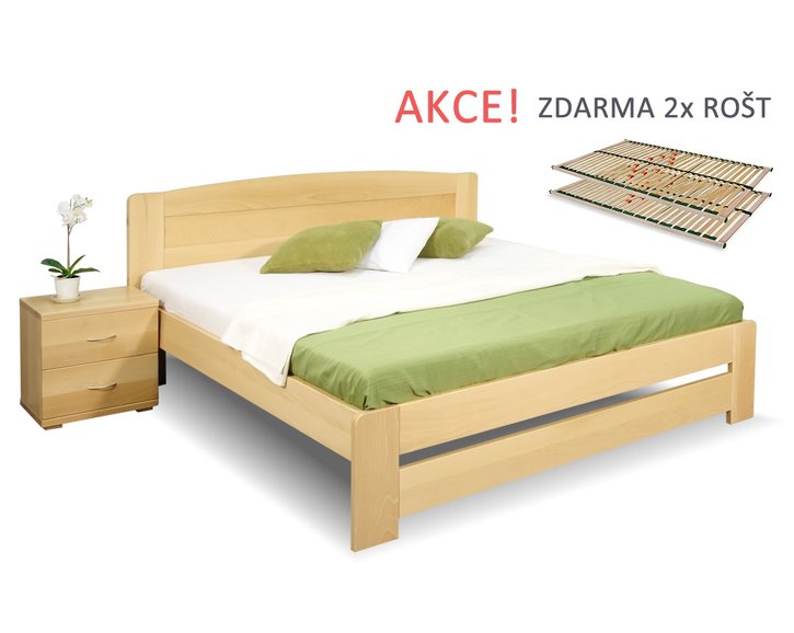 Postel s rošty Justina, 180x210cm, masiv buk Postel s rošty Justina, 180x210cm, masiv buk