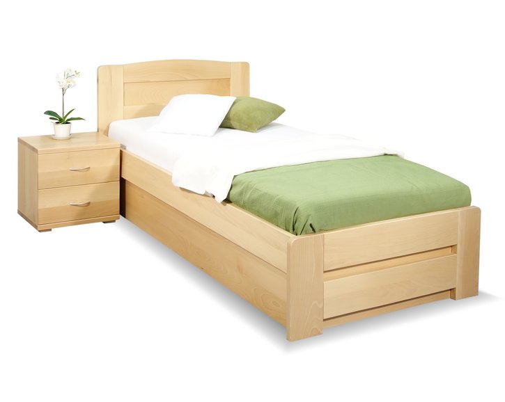 Postel z masivu s úložným prostorem Justina, 90x210cm, masiv buk Postel z masivu s úložným prostorem Justina, 90x210cm, masiv buk