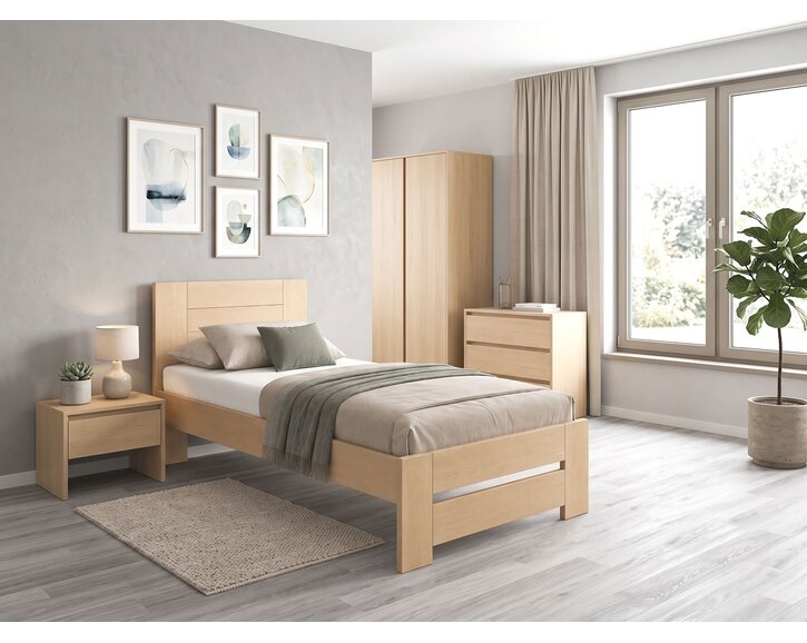 Dřevěná postel s roštem Jirka, 80x200, 90x200, masiv buk - pohled č. 2