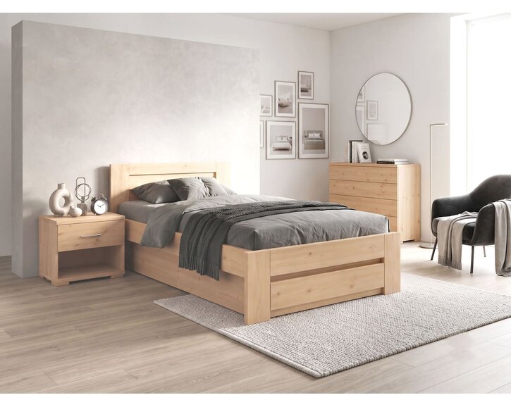 Postel s úložným prostorem Jirka, 80x200, 90x200, masiv smrk - pohled č. 2