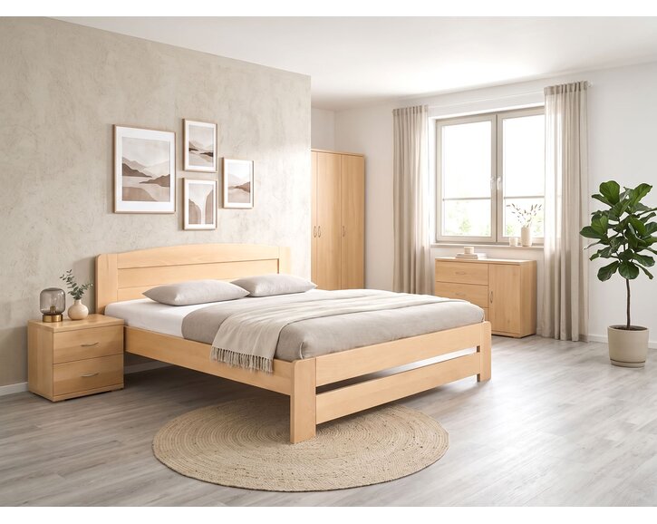Postel s rošty Justina, 180x210cm, masiv buk - pohled č. 2