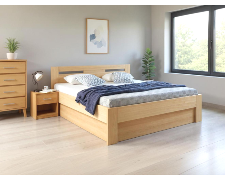 Postel z masivu s úložným prostorem SENÁTOR
