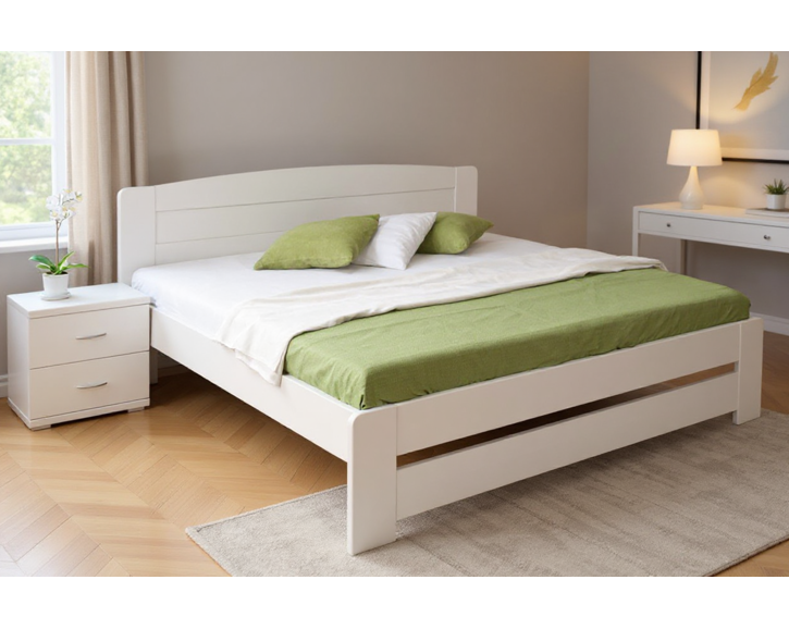 Postel z masivu Justina,  masiv buk - bílá Postel z masivu Justina,  masiv buk - bílá