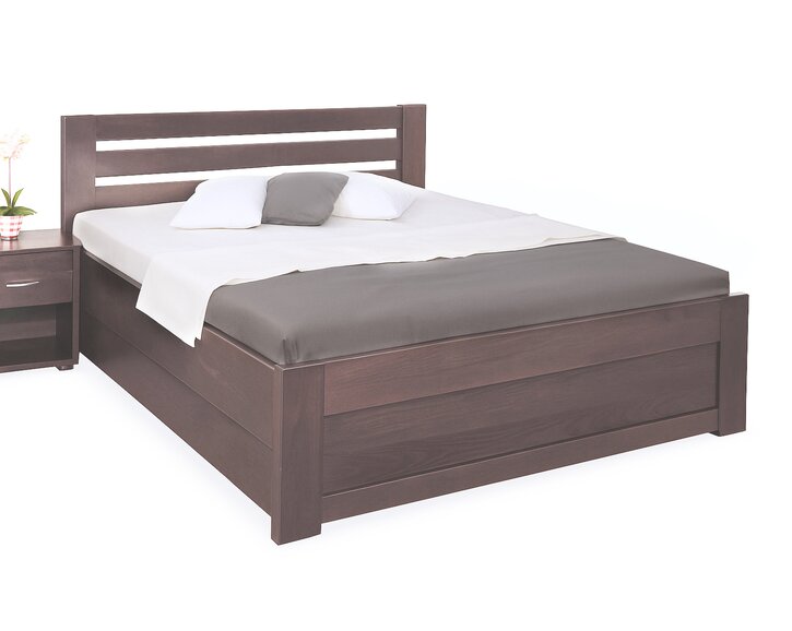 Zvýšená postel s úložným prostorem Rita, 180x200, masiv buk - WENGE Zvýšená postel s úložným prostorem Rita, 180x200, masiv buk - WENGE