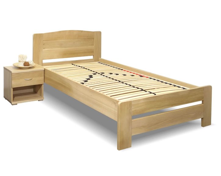 Dřevěná postel jednolůžko Justina, masiv dub, 120x200