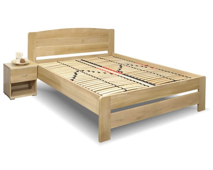 Dřevěná postel jednolůžko Justina, masiv dub,140x200