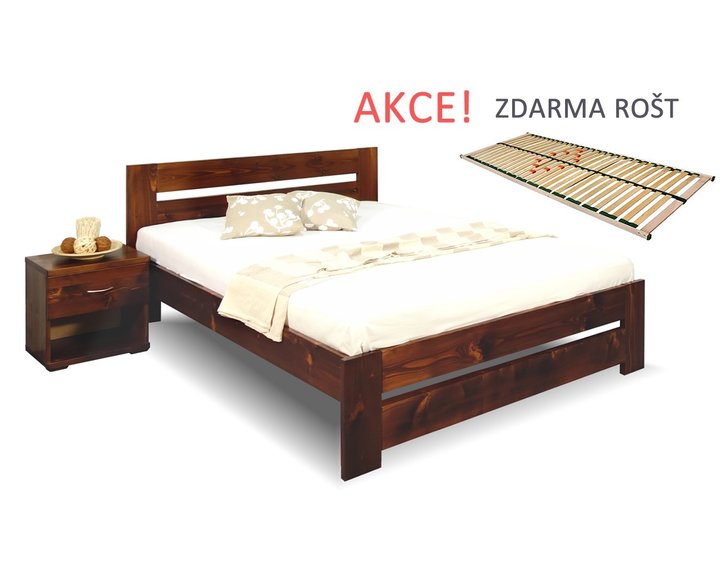 Jednolůžková postel s roštem Berni, 120x200, masiv smrk Jednolůžková postel s roštem Berni, 120x200, masiv smrk