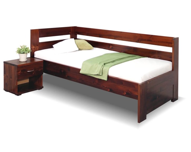 Rohová zvýšená postel Valentin-Levá, 80x200, 90x200 cm, masiv smrk Rohová zvýšená postel Valentin-Levá, 80x200, 90x200 cm, masiv smrk